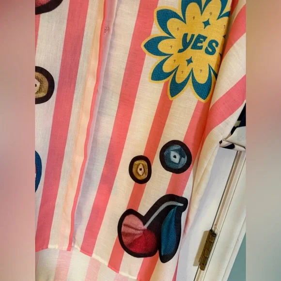 Yolly better late than Italy button up colorful $118 casual spring boutique boho - Picture 8 of 9